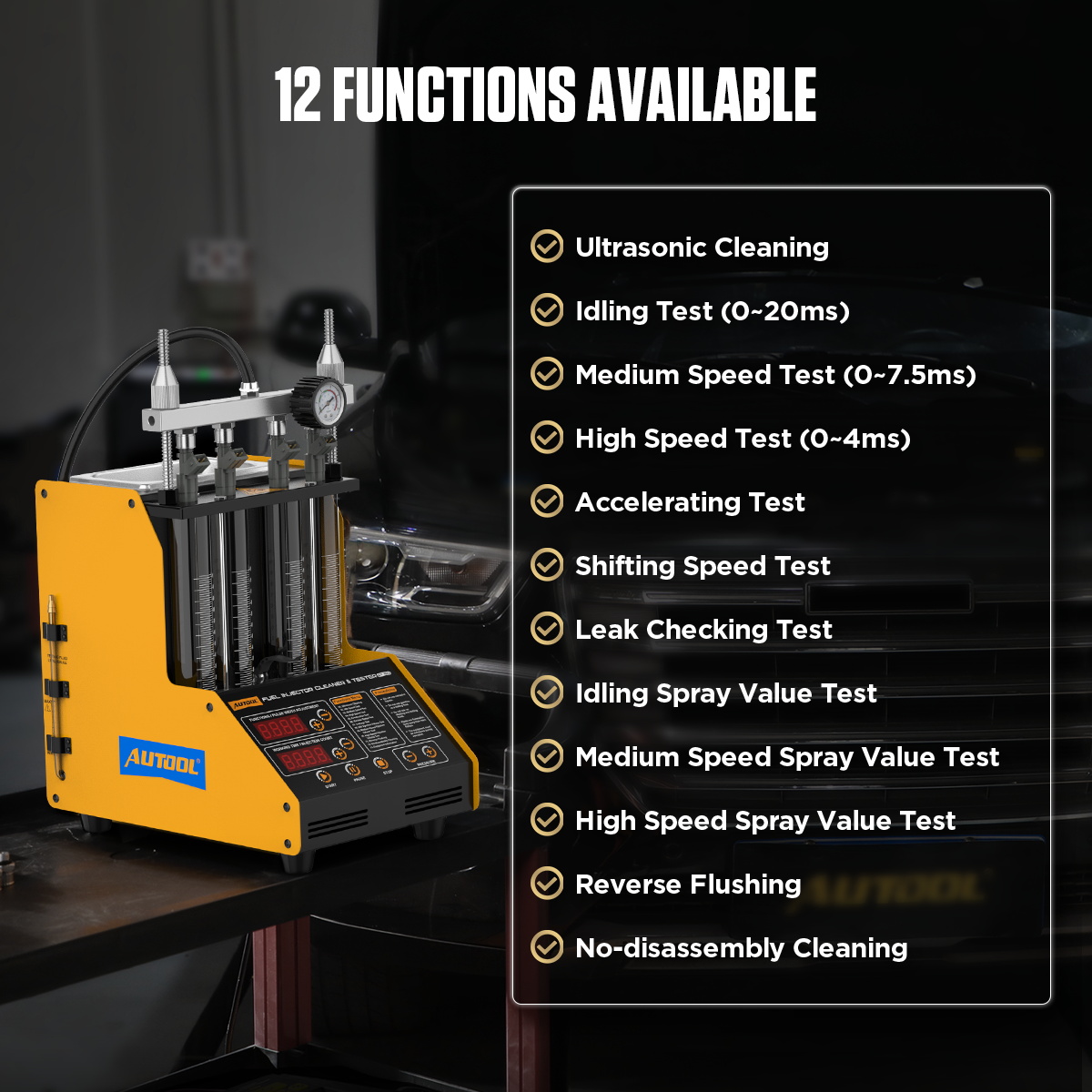 Fuel Injector Tester - Auto- en motorfietsinjectorreinigingsmachine voor 110V Moto