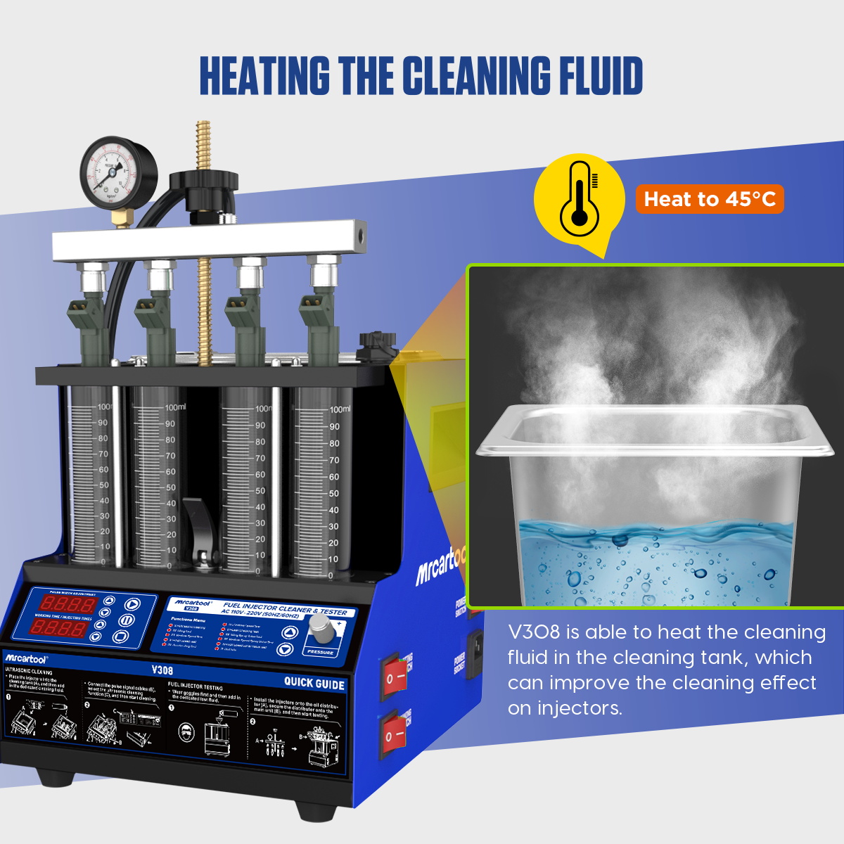 MR CARTOOL V308 Injector Clean - Fuel Injector Tester recensie en prijs